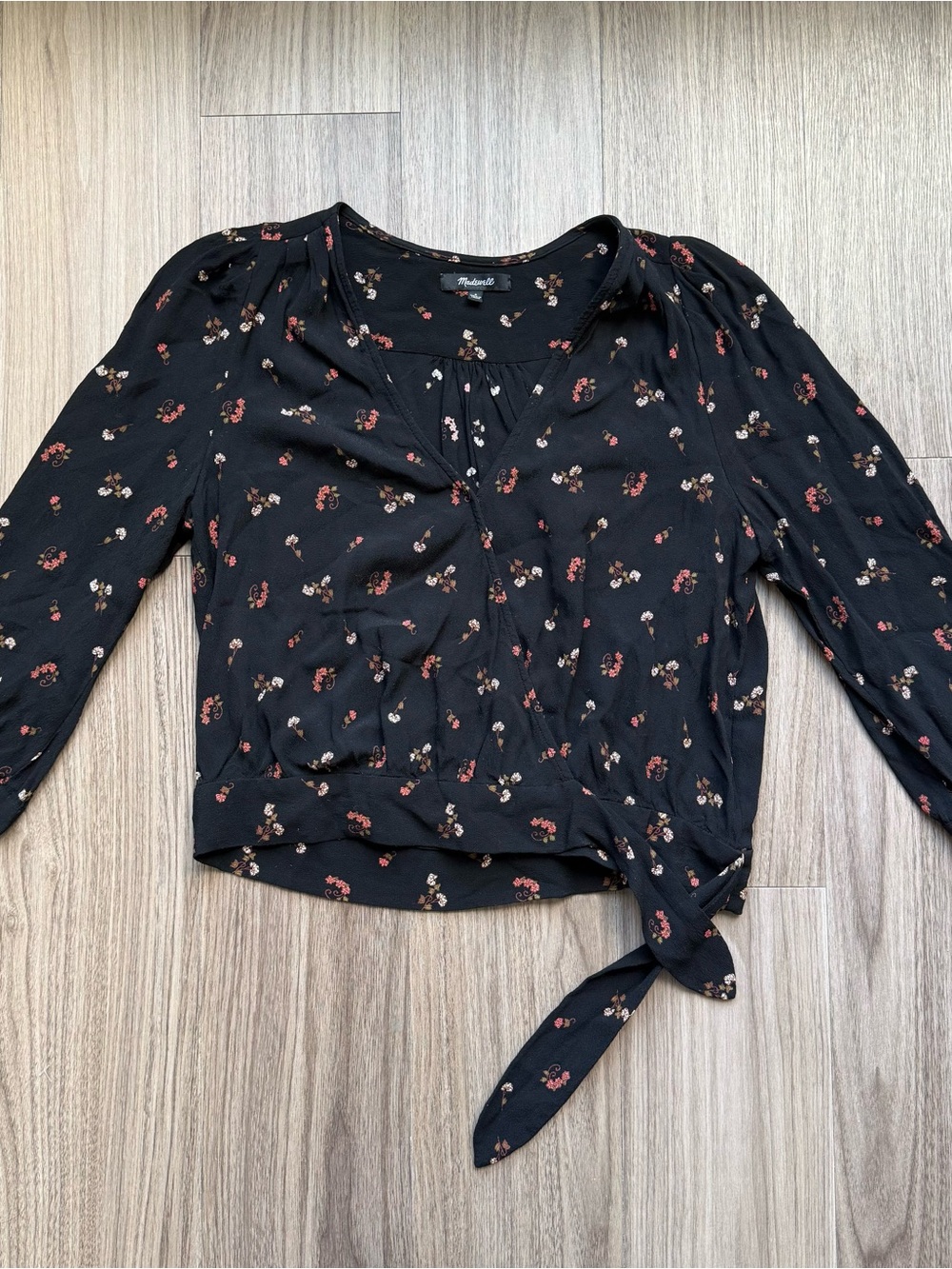 Madewell Black Floral Blouse